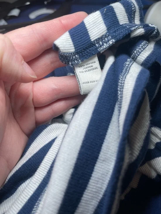 Y2K Vintage Abercrombie & Fitch Women’s Blue & White Striped Henley Size Large - Picture 16 of 16